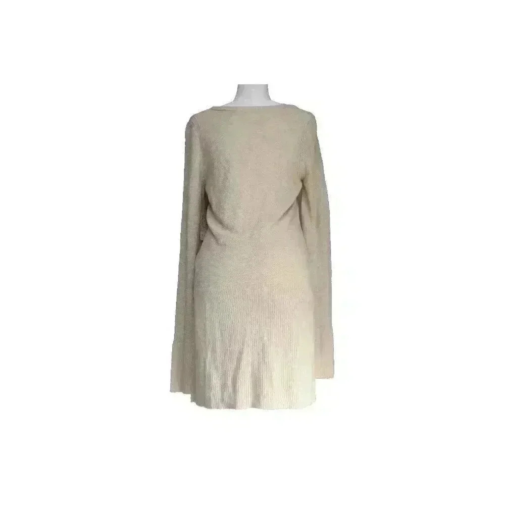 NWT Free People Women's Large Crisscross V-Neck Long Sleeve Tunic Sweater Cream - Picture 13 of 16